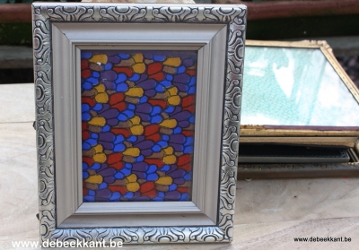 Brocante houten fotolijst zilverkleurig 21.1 x 26.1
